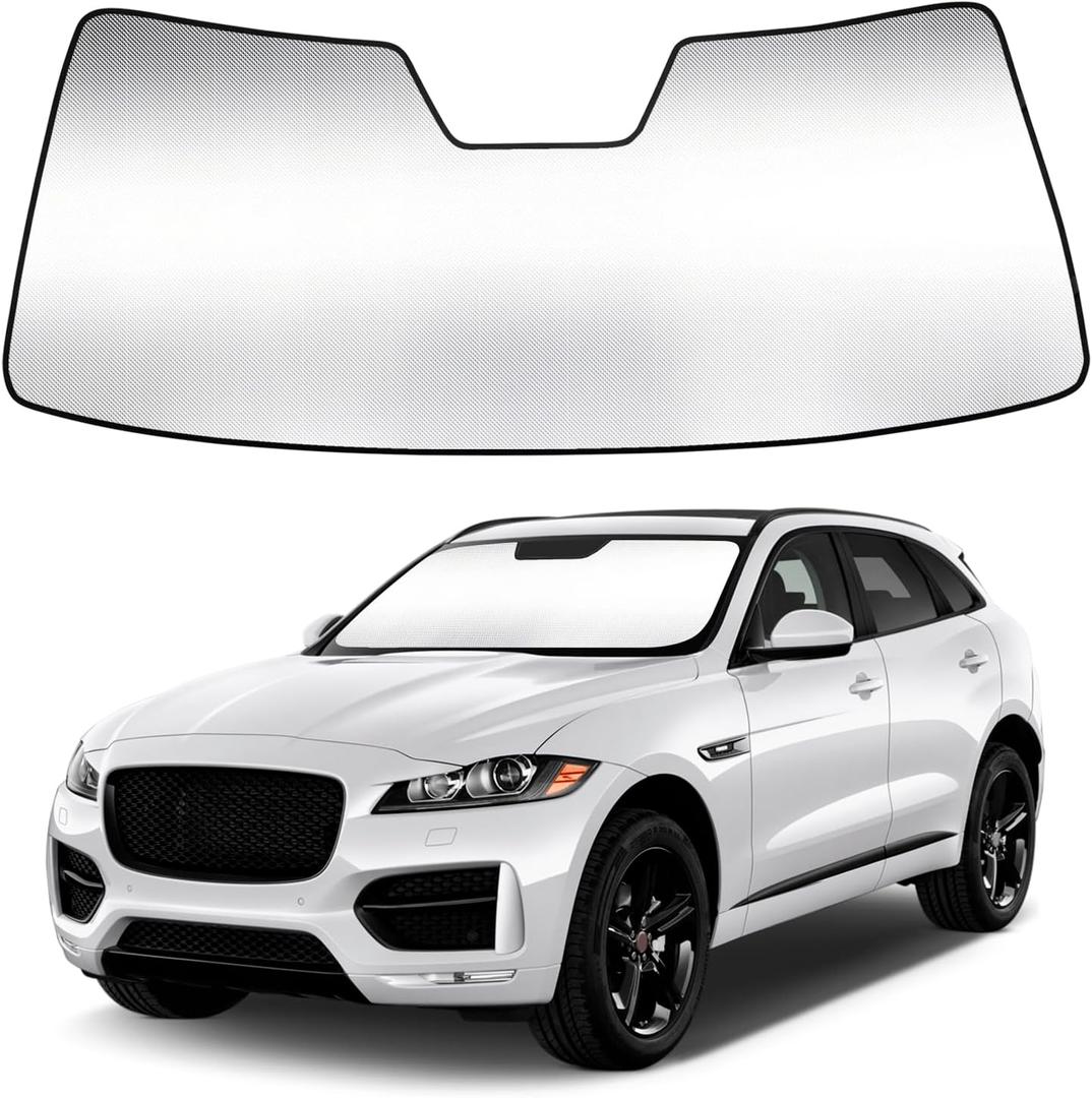Windshield Sun Shade for Jaguar F-Pace 2016-2026 | Custom Fit, Foldable Thick Window, Blocks 99% UV Rays, Keeps Car Cooler, Car Accessories