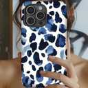 Case Compatible with iPhone 14 Pro Max,Blue Leopard Print Phone case Design for Girl Women Boy Men,Dual-Layer Soft Silicone Scratch-Resistant Shockproof Phone Cover