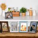 XUANLUO 4x6 Picture Frames Set of 4 Rustic Retro Photo Frame with HD Plastic Cover for Wall Mount and Tabletop Display Family Friends Wedding Gift (Mix Color-4pcs)