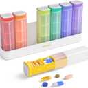 Weekly Pill Organizer 3X a Day, Detachable Pill Box 7 Day, Large 3 Times Daily Pill Case, Travel Pill Container Holder, Week Medication Dispenser Pillbox for Vitamin Supplement Medicine, White