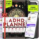 Adhd Daily Planner - A Self Care Personal Gratitude Journal to Increase Productivity and Success in Life & Work, Weekly & Monthly Undated Planner for Women and Men, Vision Board & Organizer + Stickers