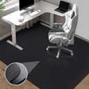 Office Chair Mat for Hardwood Floor: 63" x 51" Extra Large Black Office Chair Mat, Anti-Slip Rubber Floor Mat for Gaming Rolling Chair, Heavy Duty Sturdy Floor Protector Mat Under L Computer Desk