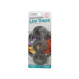 Stainless Steel Washing Machine Lint Traps: Washer Hose Lint Remover with Cable Ties -9, Pack of 3
