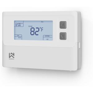 T21 Programmable Thermostat for Home, Digital Thermostat 1 Heat/1 Cool Compatible with Heat Pump and Single-Stage Systems, Dual Power Options Battery-Powered No C-Wire Required