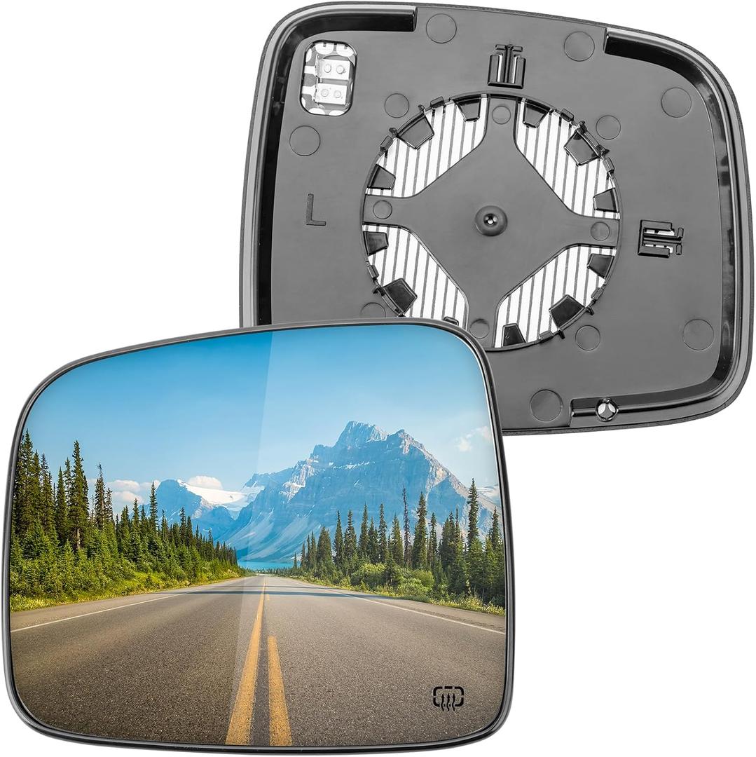 Driver Side Mirror Replacement for Jeep Liberty 2002 2003 2004 2005 2006 2007 - Left Side Mirror Glass, Rear View Mirrors Glass with Power Heated