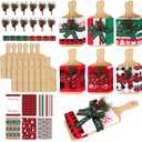 AKPMJ 12 Sets Christmas Utensils Gifts Cutting Boards Kitchen Towels Pine Picks Ropes Bamboo Charcuterie Boards Dish Towels Bulk for Christmas Holiday Kitchen Neighbor Coworker Gifts Accessories