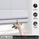LazBlinds Cordless Roman Shades for Windows, 24" W × 60" H, Light Grey