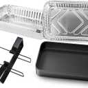 93305/7515 Catch Pan with 6415 Drip Pans for Weber Genesis II & Spirit 200 & Spirit 300, Genesis Silver/Gold/Platinum I/II and Summit Grills, Spirit Grease Tray with 15 Pack Drip pan Liner and Holder
