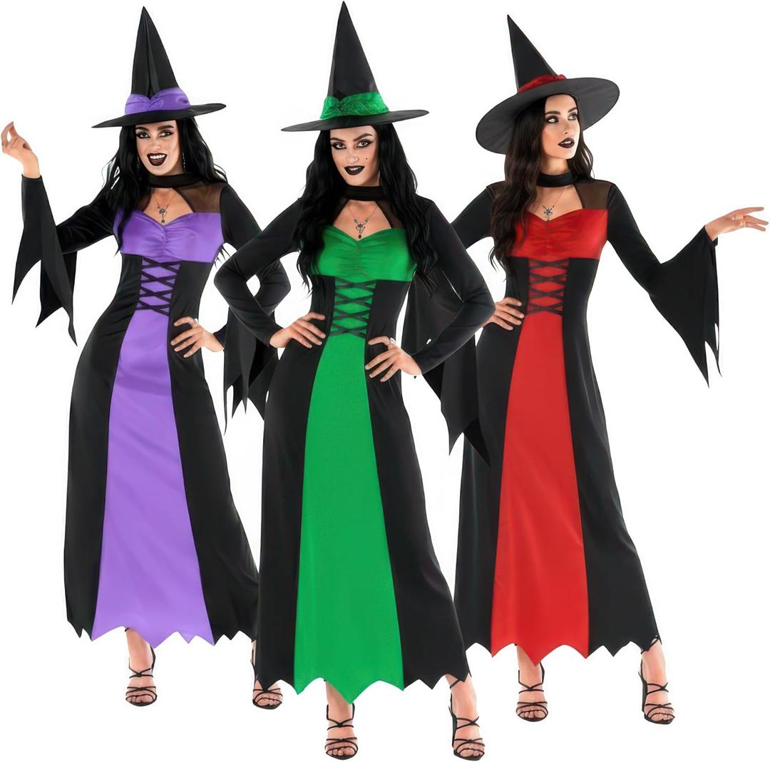 Morph Witch Costume Women, Wicked Costumes For Women, Halloween Costumes For Womens Adult (Small, Green)