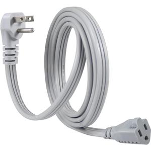 KUNCAN Appliance Power Extension Cord - 3 Prong Flat Wire SPT-3 14 AWG Heavy Duty Male to Female Extender Low Profile Grounded Cable for Major AC Unit, Air Conditioner, Refrigerator (6 Feet)