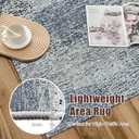 RUGSURE Washable Area Rug - 1/6 Thick - Stain & Water Resistant Non-Slip - Resistant Rug for Living Room, Bedroom, Nursery, Pet & Child Friendly, Vintage Charm Area Rugs (Grey+LightTeal, 3' x 5 ')