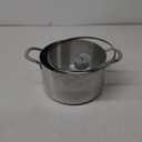 Tri-Ply Stainless Steel Stock Pot, 6.5 Quart Heavy Duty Induction Cooking Pot with Visible Lid for Pasta, Soup, Spaghetti, Sturdy & Double Handle, Dishwasher Safe