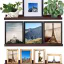 MBYD Floating Shelves 3 Same Dimensions, 24 Inch Deep Walnut Solid Wooden Shelves for Wall, Wall Mount Picture Ledge Wall Shelf for Home, Kitchen, Office, Living Room