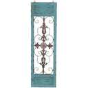 Wood Scroll Home Wall Decor Arabesque Wall Sculpture with Metal Fleur De Lis