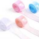 4 Roll Iridescent Organza Ribbon Sheer 4 Colour Organza Ribbon, Sheer Easter Craft Decorative Ribbons 10 Yards Wired Chiffon Ribbons for Flowers Bouquets Garlands Wedding Gift Wrapping Ornaments