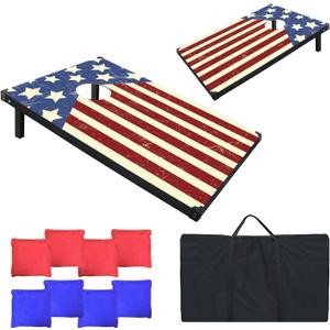 Cornhole Board Set, 3'x2' Cornhole Set, Corn Hole Boards Set, Lightweight Corn Hole Set Includes 2 Cornhole Boards, 8 Cornhole Bean Bags & Carry Case for Outdoor Games