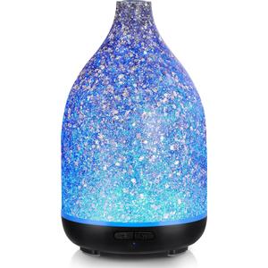 InnoGear Oil Diffuser, Aromatherapy Diffuser for Essential Oils 150ml Scent Diffuser Ultrasonic Cool Mist Humidifier with 2 Mist Modes 7 Color Lights Waterless Auto Off for Room Office, Shiny Silver