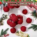 Jenaai 15 Pcs Neutral Christmas Ornaments Balls Bulk 3.15 Inch Yarn Rustic Farmhouse Christmas Tree Ball Ornament Boho Handmade Xmas Hanging Decoration for Tree Party Holiday Decoration(Burgundy Red)