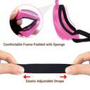 PETLESO Small Dog Sunglasses, Adjustable Foam Frame Dog Goggles for Small Breeds, Pink, UV Protection, Outdoor Riding Driving, S Size