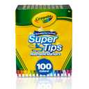 Crayola Super Tips Marker Set for Kids (100ct), Broad Tip & Fine Point Washable Art Markers for Kids, Bulk School Supplies, Teacher Classroom Must Haves, Drawing Supplies