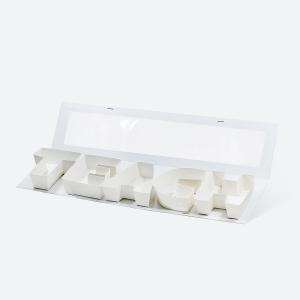 Geoto 25.7"x6"x2" Pink/Red/White/Black/Navy Blue Creative Teachers' Day Cardboard Gift Packaging Idea Fillable TEACH Letter Shaped Gift Boxes(White with Window)