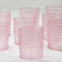 Edamame 24 Pcs Votive Candle Holders Pink Clear Bulk Glass Candle Holder for Table Centerpieces, Tealight Candle Holders for Weddings, Parties and Home Decoration