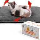 Mora Pets Self Heating Cat Bed Self Warming Cat Pad Thick Thermal Pet Bed Mat 24 x 18 Inches with Removable Cover Machine Washable Ultra Warm Mat for Outdoor Indoor Cats and Small Dogs (Suede Grey)