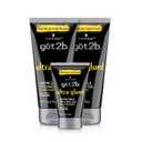 got2b Ultra Glued Invincible Styling Gel Set, 6 Fl Oz (2-Tube) + 1.25 Fl Oz Travel Size, Hair Gel for Men and Women with Extra Strong Hold, Non-Sticky, No-Flake Formula for Vertical Styles