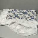 Cotton Linen Tablecloth Vintage Blue Floral Farmhouse White Lace Washable Table Cloths French Country Decor for Home Party Picnic (Blue, 60 x 120 Inches)