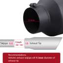 LCGP 5" Inlet 8" Outlet 15" Long Rolled End Angle Cut Bolt On Exhaust Tip Tail Pipe. Black Powder Coated.