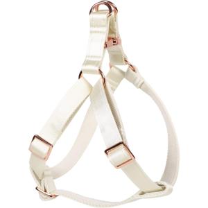 Lionet Paws Dog Harness, No-Pull Adjustable Silk Nylon Webbing Pet Harness with Metal Buckle for Small Dogs Easy Walking, White, S