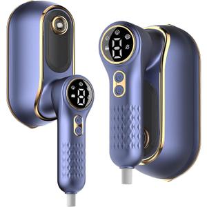 Portable Travel Steamer, 1200W Handheld Fabric Steamer for Clothes, 4Modes with LCD Display, Powerful Wrinkle Remover for Home & Travel, 150ml Water Tank, 10S Fast Heat-Up, 180Swivel Handle, Blue
