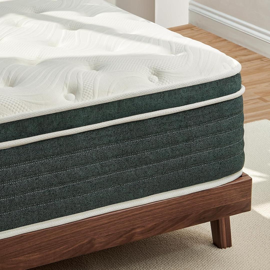 Hybrid Twin Mattress, 12 Inch Gel Memory Foam Mattress for Back Pain, Individually Pocketed Springs for Motion Transfer, Cooling Top Layer, No Fiberglass, Medium Firm,  75"x39"x12"