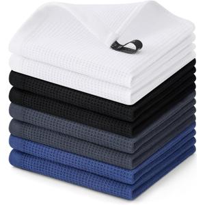 Homaxy 100% Cotton Waffle Weave Dish Cloths - 8 Pack Soft and Absorbent Dish Towels - 12 x 12 Inches Quick Dry Dish Rags - Multiple Colour