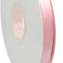 Pink Ribbon 3/8 Inch x 50 Yards Satin Ribbon Continuous, Single Face, for Crafts, Gift Wrapping, Floral Bouquet, Weddings, and Decorations, with Spool