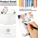 Watercolor Flower Wedding Shaped Fill-In Invitations card 15 Sheets with Envelopes, for Wedding Bridal Showers Engagement Birthday Party Dinner, Pink Watercolor Boho Flower Party Invites