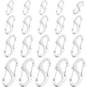 Zipper Clips Anti Theft, 20 Pcs Zipper Pull Locks for Backpacks, Double-Sided Spring S Carabiner Clasps Theft Deterrent for Luggage Suitcase Handbags Keys Purse (Silver)