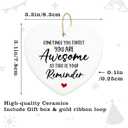Positive Gift for Women Hanging Ornament Ceramic Heart Keepsake You are Awesome Inspirational Encouragement Cheer Up Gifts Birthday Christmas Decoration Tree Gifts for Best Friend Sister Family