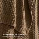 EVERGRACEHOME Chunky Chenille Knit Throw Blanket for Couch, Soft Luxurious Oversized Queen Moss Stitch Blanket for Bed, Cozy Farmhouse Knitted Throw for Sofa, Camel Brown, 90" x 90"
