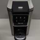 Single Serve Coffee Maker for K-Cup Pod and Grounds, Hot and Iced Coffee Maker with 5 Brew Sizes, 50oz Removable Reservoir, Fast Brewing One Cup Coffee Machine, Stainless Steel, Black