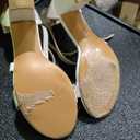 Chunky Heels for Women Wedding: Silver 8 Comfortable Ladies Bow Heel Sandals for Prom Party - Bridal Dressy Walking Shoes (9, White)