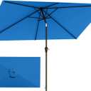 6.5'x10' Rectangular Patio Outdoor Umbrella,Large Coverage with Push-Button Tilt & UV Protection,Sturdy Ribs for Deck,Lawn,Pool,Backyard