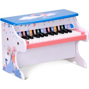 Wooden Kids Piano Keyboard, Mini Piano Toys with 25 Keys Digital Piano for Kids 3+ Years, Gifts Educational Musical Instruments for Girls and Boys, Large