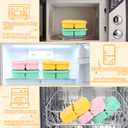 3 x 3 Pack 8.5 oz Silicone Reusable Snack Containers with Lids, Portable Sauce and Salad Small Containers 2 Compartments, Leak-proof Snack Boxes for Travel, Picnics, School