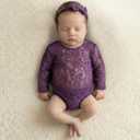 ForBaysy Newborn Photography Props Newborn Lace Romper Set with Matching Headband – Infant Baby Girl Outfit for Photoshoot