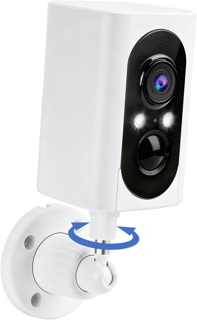 Security Cameras Wireless Outdoor 355 Pan Rotating 2K Color Night Vision Cameras for Home Security WiFi Battery Outdoor Camera Motion Detection 2-Way Talk IP65 Spotlight Siren SD/Cloud Storage (1 Count (Pack of 1))