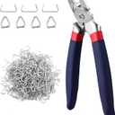 WORKPRO Bent Hog Ring Pliers with 500 Pcs 3/4" Hog Rings, Galvanized Steel Hog Rings Perfect for Furniture Upholstery, Auto Upholstery, Plastic Meat & Sausage Casings