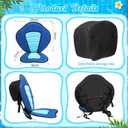 Vinsot Kayak Seat Cushion with Storage Bag for Universal Non Slip Paddle Board Seat Adjustable Boat Chair Seats with 4 Straps and High Backrest Support Kayak Boat Sup Canoe Fishing(Blue and Green), about 12 x 15.75 x 18 inches/30.48 x 40.01 x 45.72