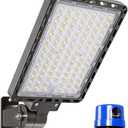 ledmo LED Parking Lot Light 37000lm Outdoor Dusk to Dawn Commercial Street Light with Adjustable Arm Wall Mount 240W IP65 LED Barn Security Area Lights for Yard Sport Warehouse Shop 5000K