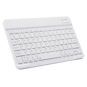 Ultra-Slim Bluetooth Keyboard Portable Mini Wireless Keyboard Rechargeable for Apple iPad iPhone Samsung Tablet Phone Smartphone iPadOS iOS Android (10 inch White)